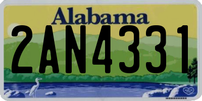 AL license plate 2AN4331