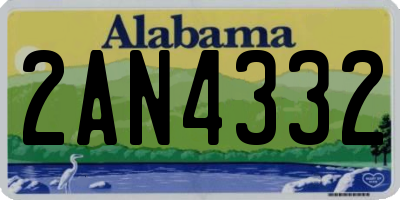 AL license plate 2AN4332