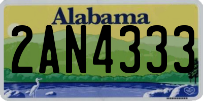AL license plate 2AN4333