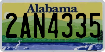 AL license plate 2AN4335