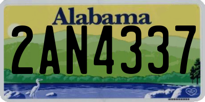 AL license plate 2AN4337