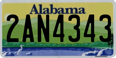 AL license plate 2AN4343