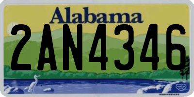 AL license plate 2AN4346