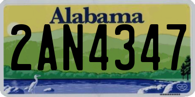 AL license plate 2AN4347