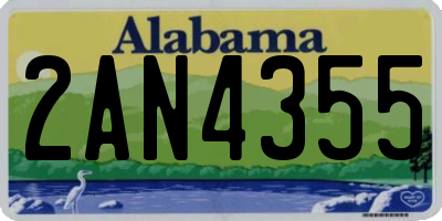 AL license plate 2AN4355