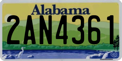 AL license plate 2AN4361