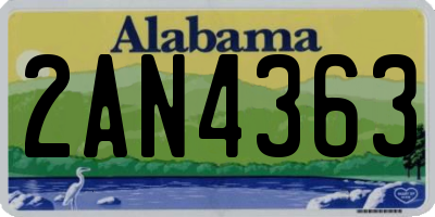 AL license plate 2AN4363