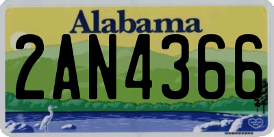 AL license plate 2AN4366