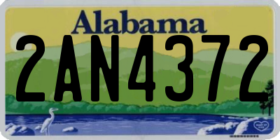 AL license plate 2AN4372