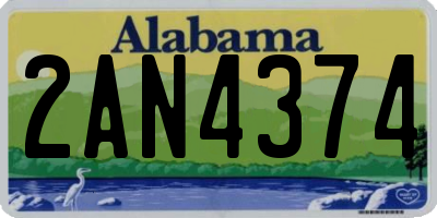 AL license plate 2AN4374