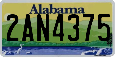 AL license plate 2AN4375