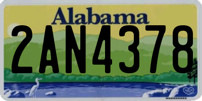 AL license plate 2AN4378