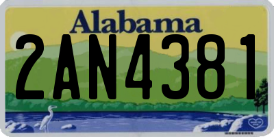 AL license plate 2AN4381