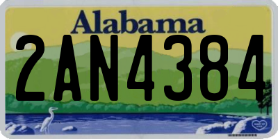 AL license plate 2AN4384
