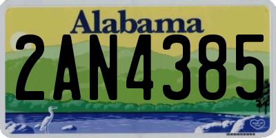 AL license plate 2AN4385