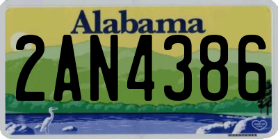 AL license plate 2AN4386