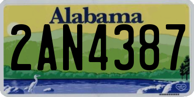 AL license plate 2AN4387
