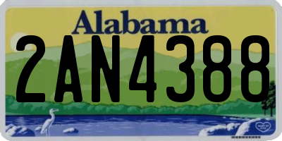 AL license plate 2AN4388