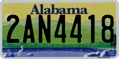 AL license plate 2AN4418