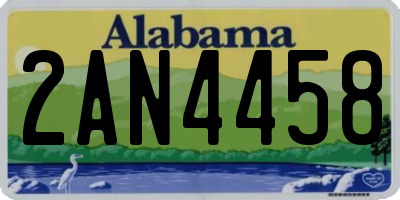 AL license plate 2AN4458