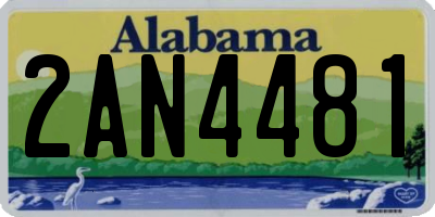 AL license plate 2AN4481