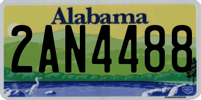 AL license plate 2AN4488
