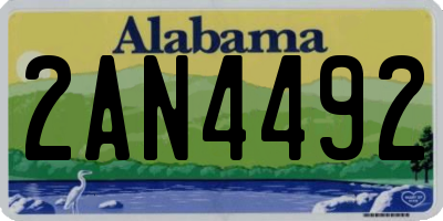 AL license plate 2AN4492
