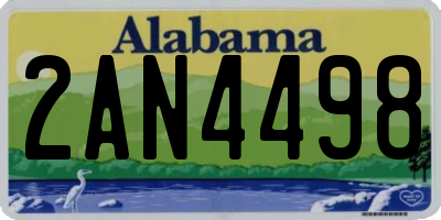AL license plate 2AN4498