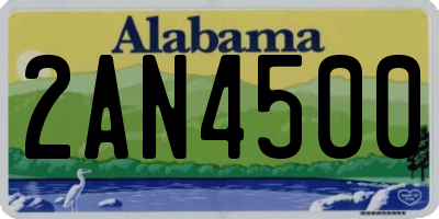 AL license plate 2AN4500