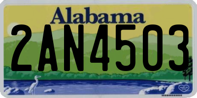AL license plate 2AN4503
