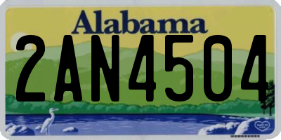 AL license plate 2AN4504