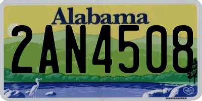 AL license plate 2AN4508
