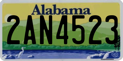 AL license plate 2AN4523