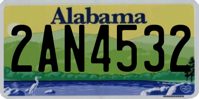 AL license plate 2AN4532