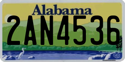 AL license plate 2AN4536