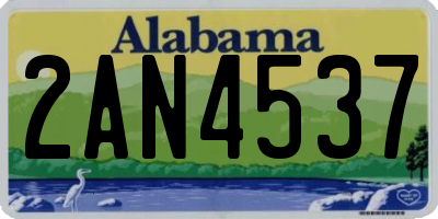 AL license plate 2AN4537