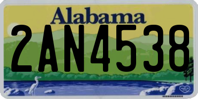 AL license plate 2AN4538