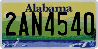 AL license plate 2AN4540
