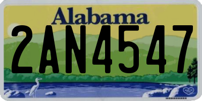 AL license plate 2AN4547