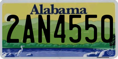 AL license plate 2AN4550