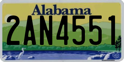 AL license plate 2AN4551