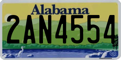 AL license plate 2AN4554