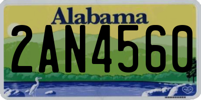 AL license plate 2AN4560