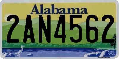 AL license plate 2AN4562