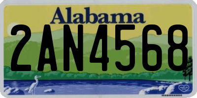 AL license plate 2AN4568