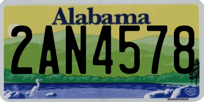 AL license plate 2AN4578