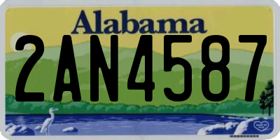 AL license plate 2AN4587