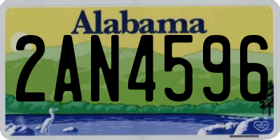 AL license plate 2AN4596