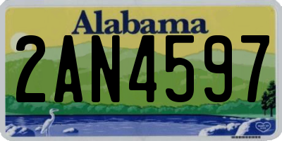 AL license plate 2AN4597