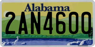 AL license plate 2AN4600